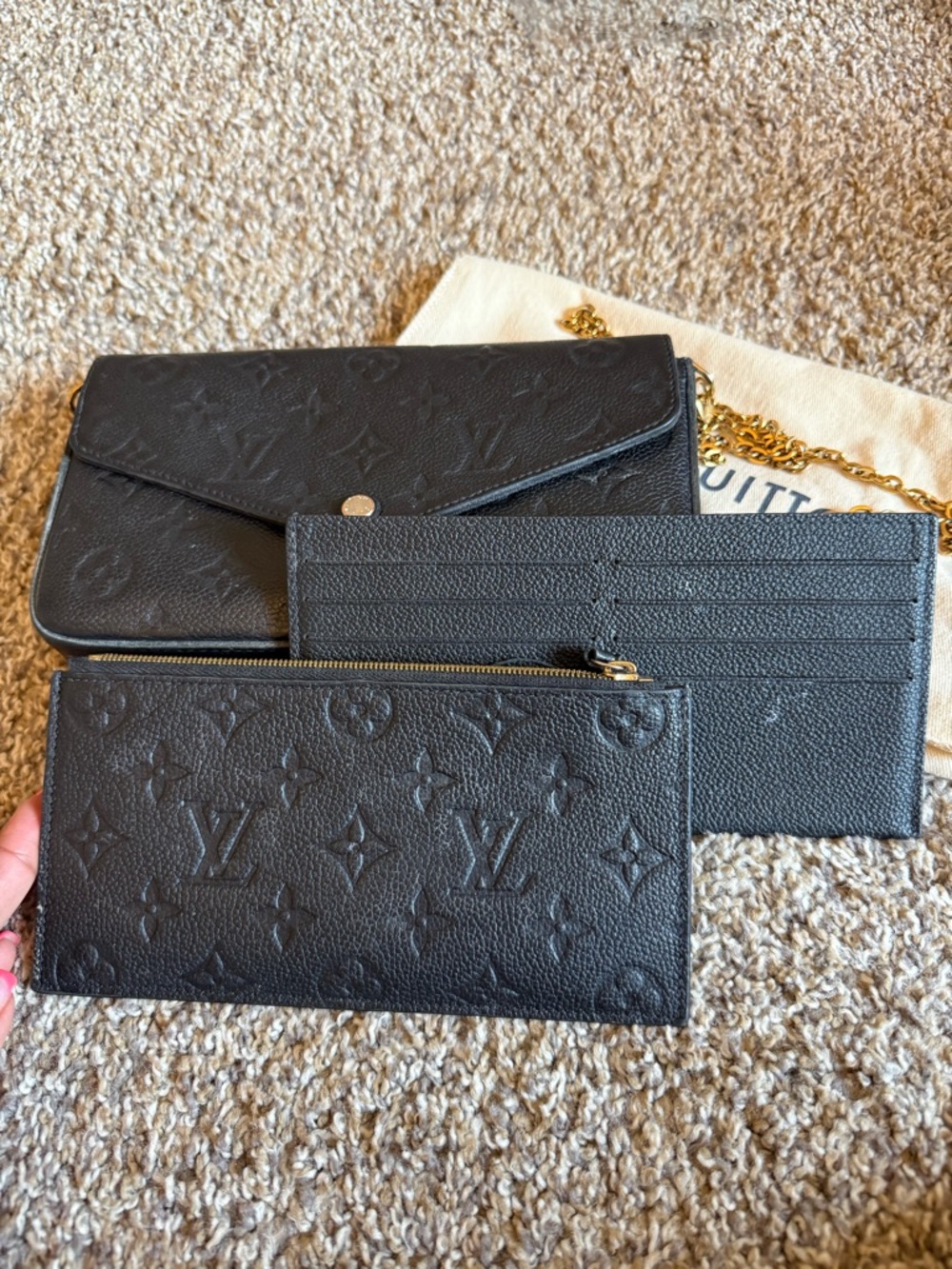 Louis Vuitton Black Monogram Felicie Pochette